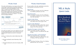 MLA Style - Merritt College