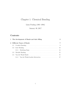 Chapter 1: Chemical Bonding
