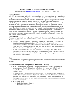 Syllabus for AP U.S Government and Politics/2016