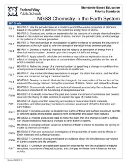 Grade 10 NGSS Chemistry in the Earth System