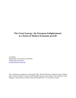 The Great Synergy: the European Enlightenment as a