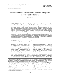 Macaca Moments Reconsidered: Electoral Panopticon or Netroots