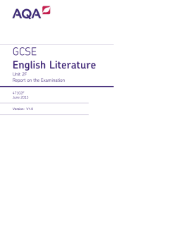 GCSE English Literature Examiner report Unit 02 - Poetry