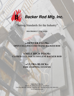 General Compliance Certif - Backer Rod Manufacturing
