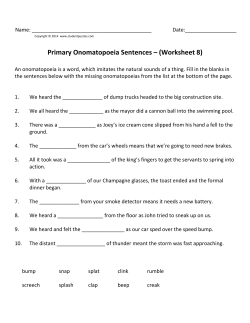 Primary Onomatopoeia Sentences &ndash; (Worksheet 8)