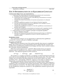 exp. 5&ndash;determination of an equilibrium constant