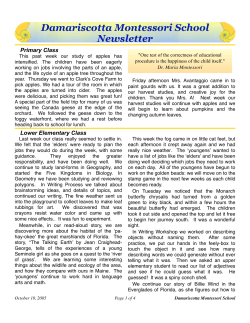 Damariscotta Montessori School Newsletter