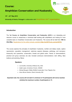 Course: Amphibian Conservation and Husbandry