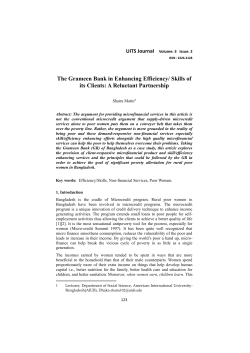 The Grameen Bank in Enhancing Efficiency/ Skills of its Clients
