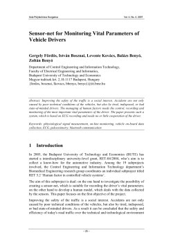 Sensor-net for Monitoring Vital Parameters of Vehicle Drivers
