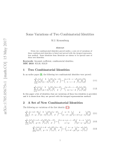Some Variations of Two Combinatorial Identities