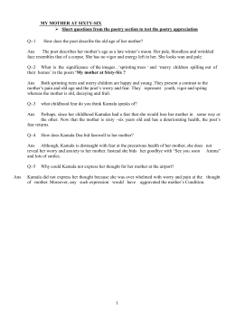 MY MOTHER AT SIXTY-SIX Short questions from the poetry section