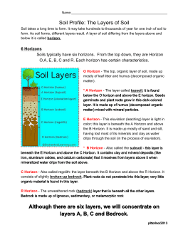 Soil Profile: The Layers of Soil Although there are six layers, we will