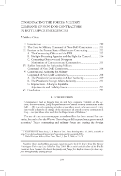 Coordinating the Forces: Military Command of Non