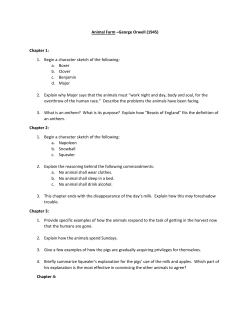 Animal Farm &ndash;George Orwell (1945) Chapter 1: 1. Begin a character