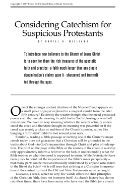 Considering Catechism for Suspicious Protestants
