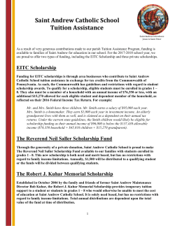 Saint Andrew Catholic School Tuition Assistance