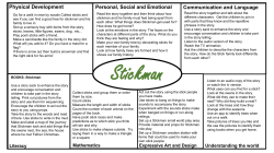 Physical Development Personal, Social and Emotional Communication