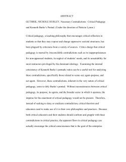 Critical Pedagogy and Kenneth Burke`s Pentad.