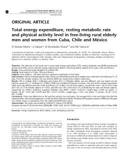 Total energy expenditure, resting metabolic rate and