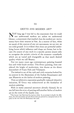 GIOTTO AND MODERN ART* N OT long ago I was led to the