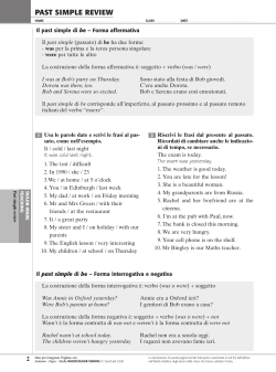 Past Simple review - Zanichelli online per la scuola