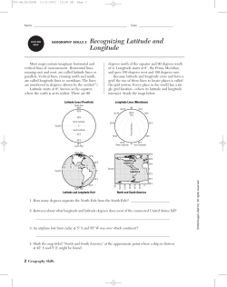 GEOGRAPHY SKILLS 2 Recognizing Latitude and Longitude