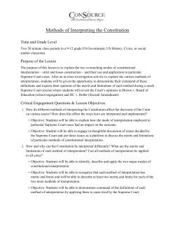 Methods of Interpreting the Constitution