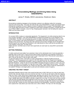 Personalizing Mailings and Driving Sales Using SAS/GRAPH&reg;