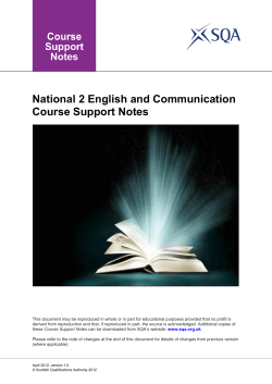National 2 English and Communication Course Support Notes