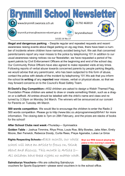 school will have an article to focus on, think about