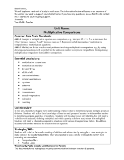 Unit Name: Multiplicative Comparisons