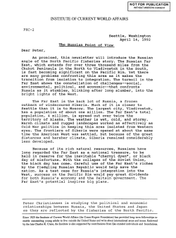 The Russian Point of View - Institute of Current World Affairs