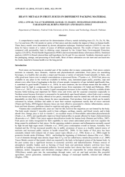 heavy metals in fruit juices in different packing material