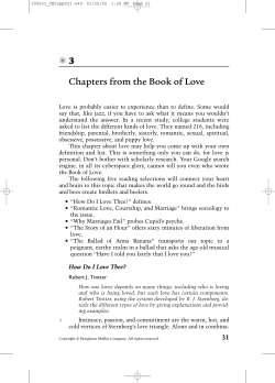 3 Chapters from the Book of Love