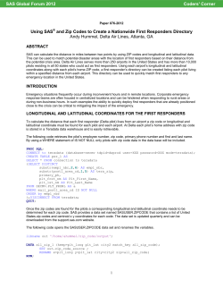 Using SAS&reg; and ZIP Codes to Create a Nationwide