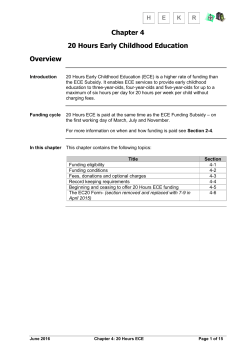 Early Childhood Funding Handbook: Chapter 4