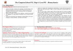 Biomechanics - The Campion School