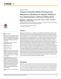 Impacts of Surface Water Diversions for Marijuana