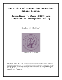 The Limits of Preventive Detention: Habeas Corpus, Boumediene v