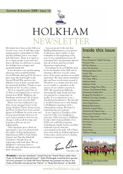 NEWSLETTER - Holkham Hall