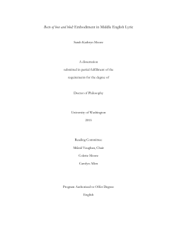 Beste of bon and blod: Embodiment in Middle English Lyric
