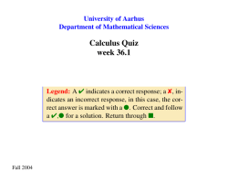 Calculus Quiz week 36.1 - Personal Web pages at the Department