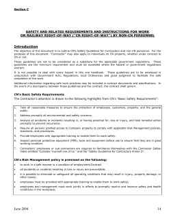 Safety and related requirements and instructions for work on