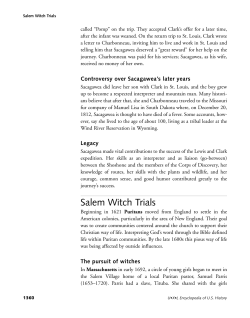 Salem Witch Trials - Mt. Hebron Media Center