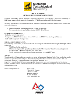 FIRST SCHOLARSHIP MICHIGAN TECHNOLOGICAL UNIVERSITY