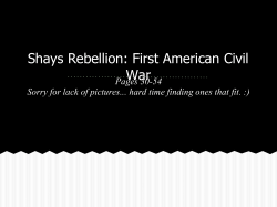 Shays Rebellion: First American Civil War