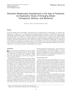 Romantic Relationship Development in the Age of Facebook: An