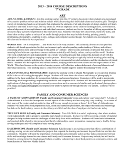 course descriptions - 7th grade