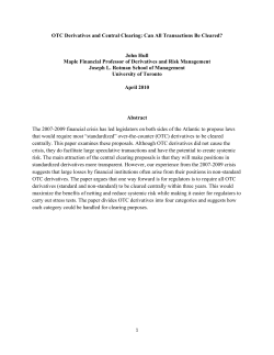 OTC Derivatives and Central Clearing: Can All Transactions Be